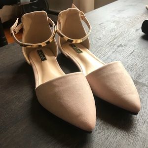 Brand New Nude Colored Suede Dress Flats